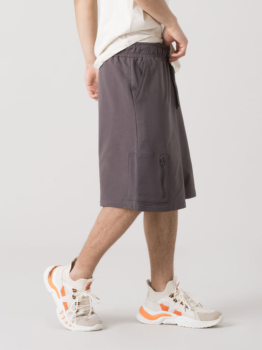 BERMUDA CARGO UOMO EVERLAST IN FELPA LEGGERA CON COULISSE E TASCHE ZIP