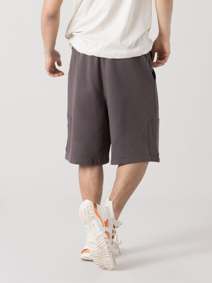 BERMUDA CARGO UOMO EVERLAST IN FELPA LEGGERA CON COULISSE E TASCHE ZIP