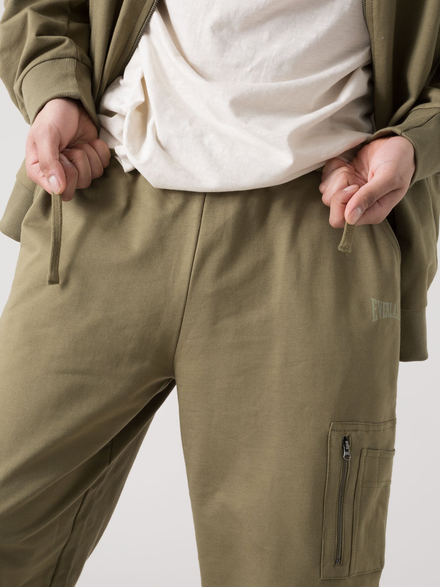 PANTALONI TUTA UOMO EVERLAST JOGGER CARGO CON TASCA LATERALE E COULISSE