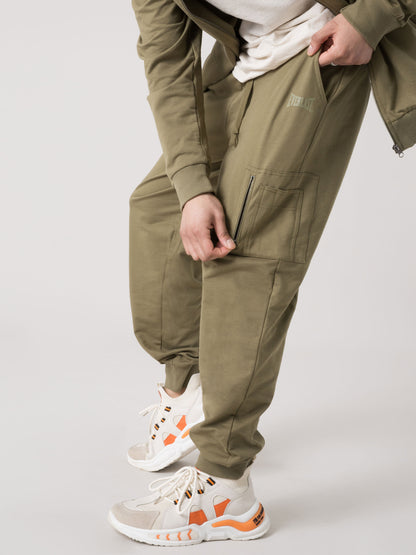 PANTALONI TUTA UOMO EVERLAST JOGGER CARGO CON TASCA LATERALE E COULISSE