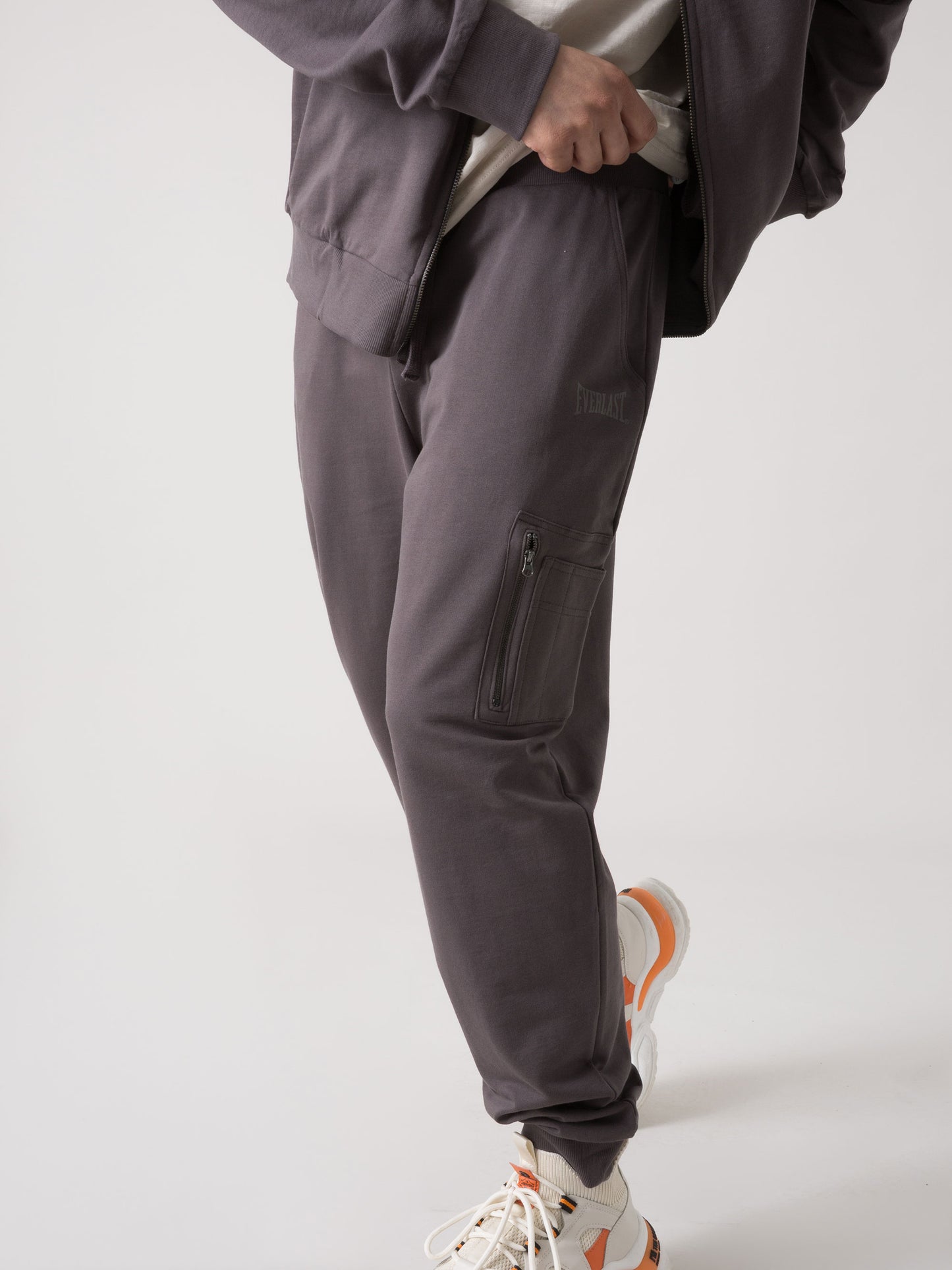 PANTALONI TUTA UOMO EVERLAST JOGGER CARGO CON TASCA LATERALE E COULISSE