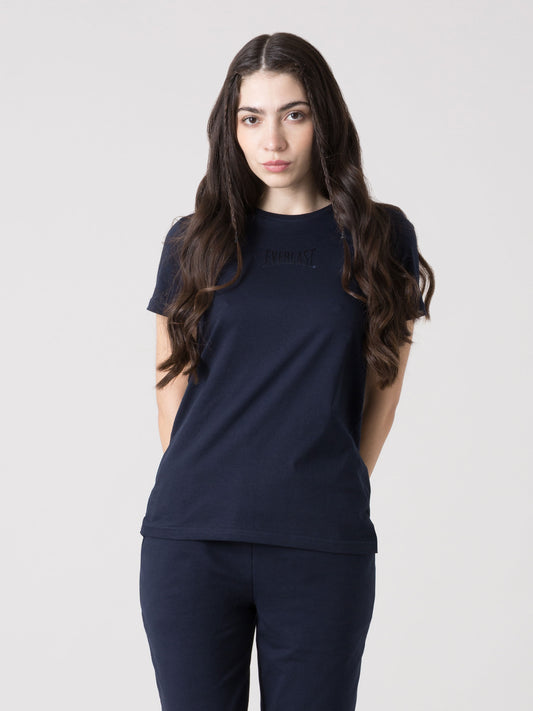 T-SHIRT DONNA EVERLAST IN JERSEY CON LOGO FRONTALE, MORBIDA E LEGGERA