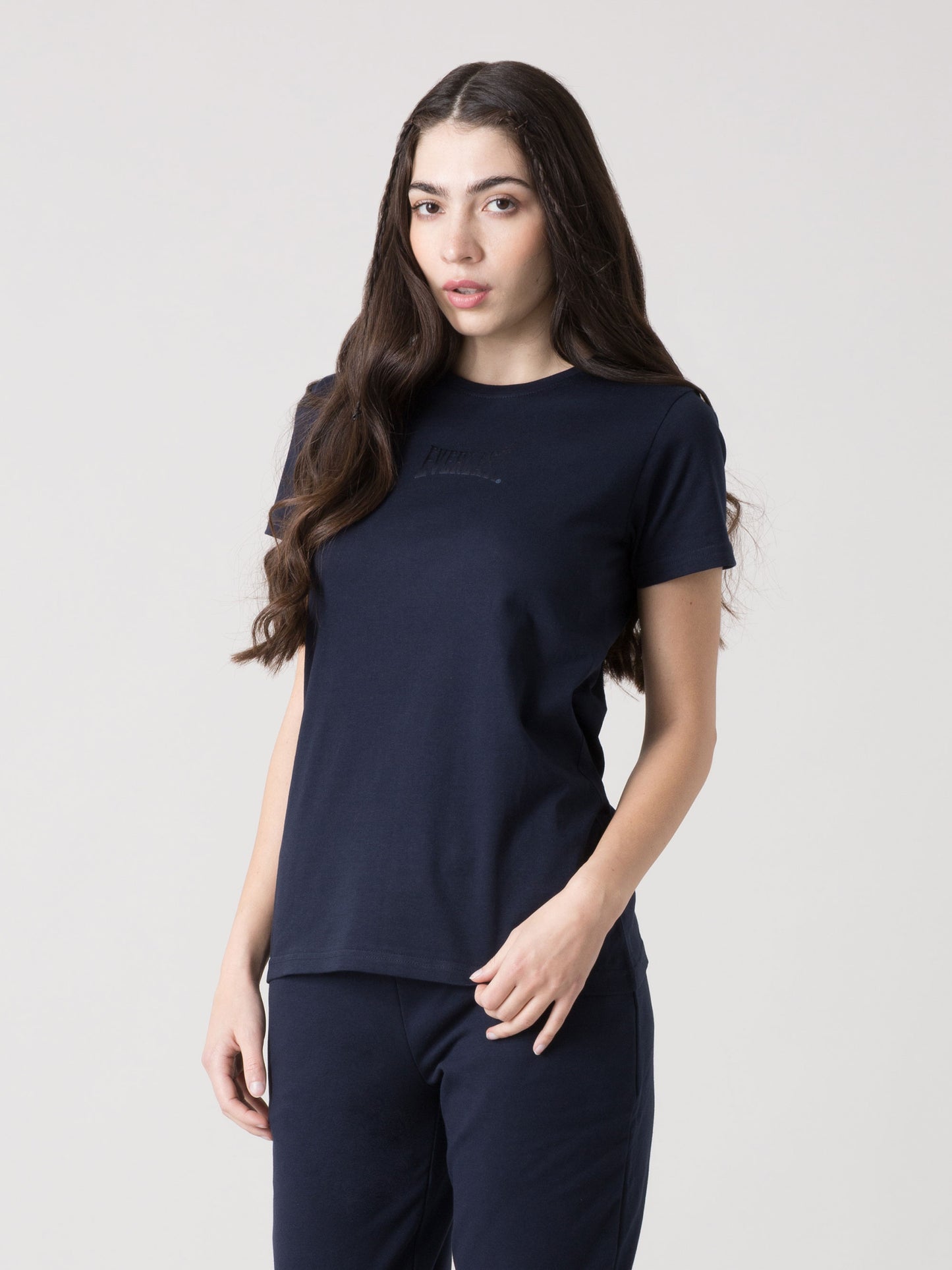 T-SHIRT DONNA EVERLAST IN JERSEY CON LOGO FRONTALE, MORBIDA E LEGGERA