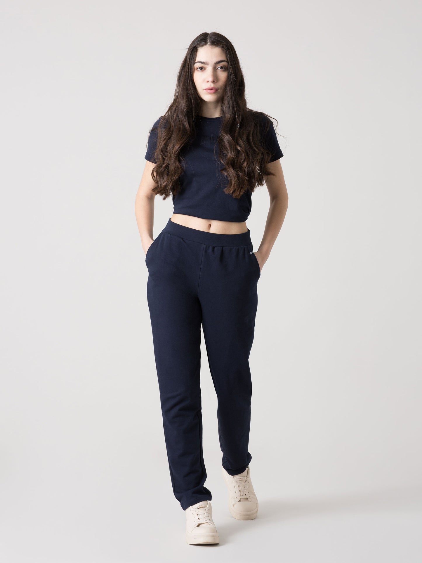 EVERLAST PANTALONE FELPA STRETCH DONNA CON VITA ELASTICIZZATA E TASCHE LATERALI