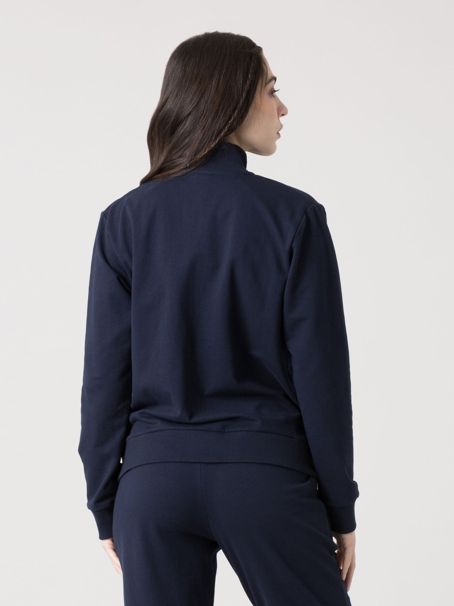 EVERLAST FELPA FULL ZIP DONNA STRETCH CON COLLO ALTO E TASCHE LATERALI