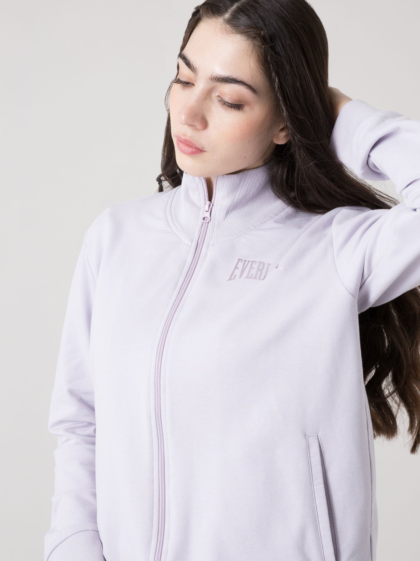EVERLAST FELPA FULL ZIP DONNA STRETCH CON COLLO ALTO E TASCHE LATERALI