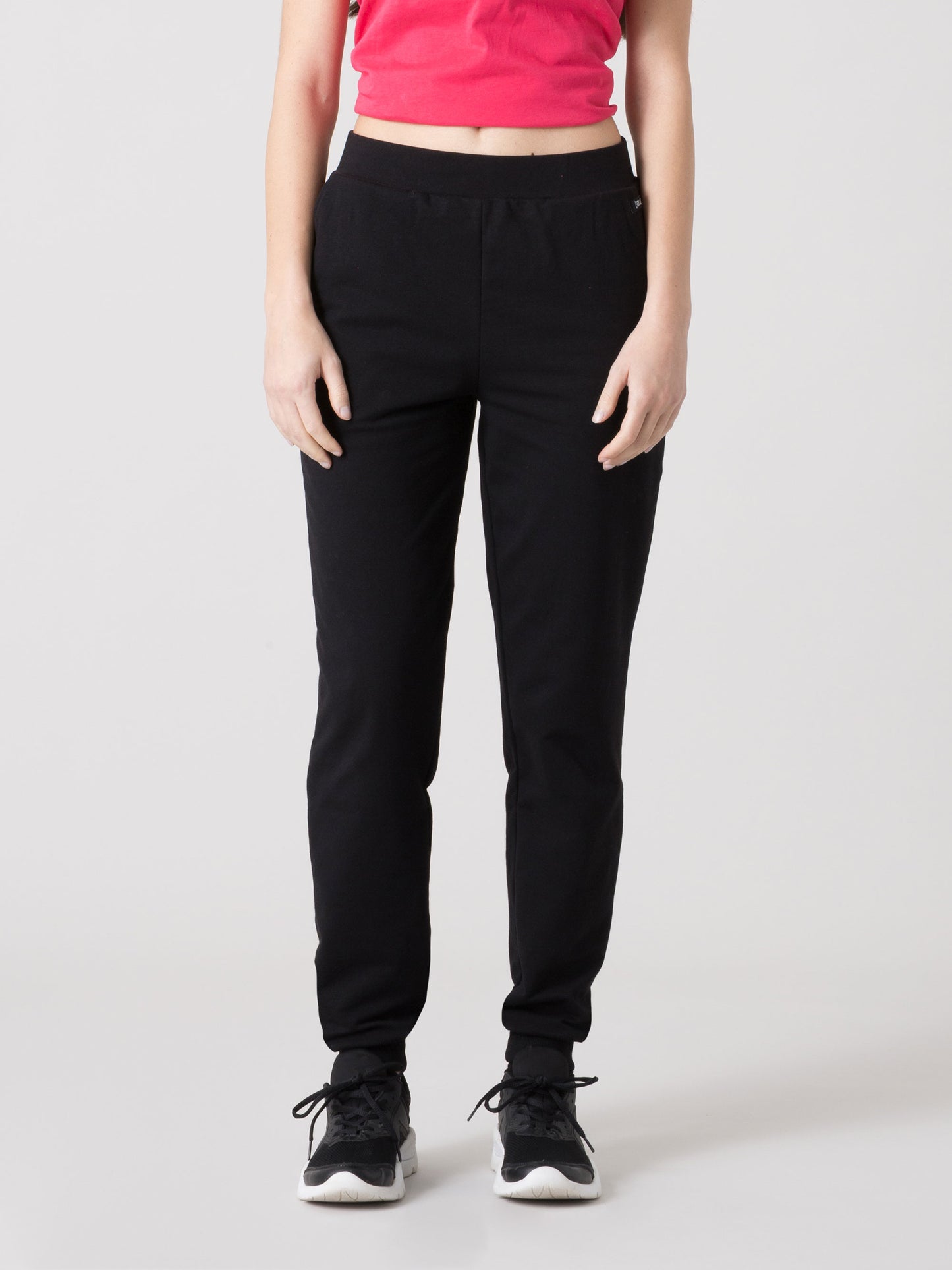 PANTALONE SPORTIVO DONNA EVERLAST IN FELPA JERSEY STRETCH NON GARZATA CON TASCHE