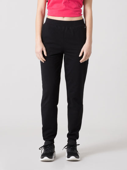 PANTALONE SPORTIVO DONNA EVERLAST IN FELPA JERSEY STRETCH NON GARZATA CON TASCHE