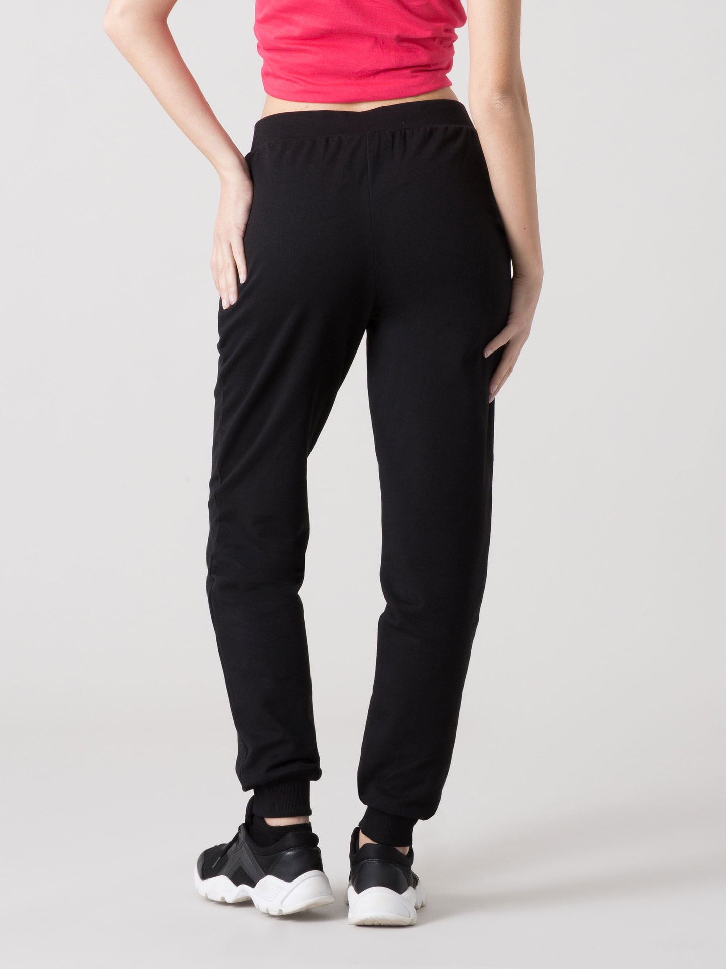 PANTALONE SPORTIVO DONNA EVERLAST IN FELPA JERSEY STRETCH NON GARZATA CON TASCHE