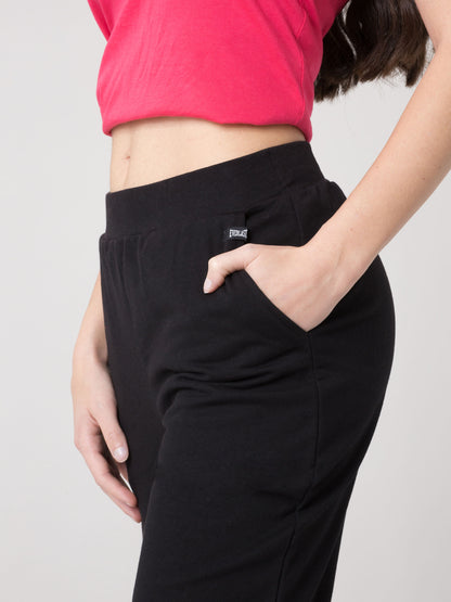 PANTALONE SPORTIVO DONNA EVERLAST IN FELPA JERSEY STRETCH NON GARZATA CON TASCHE