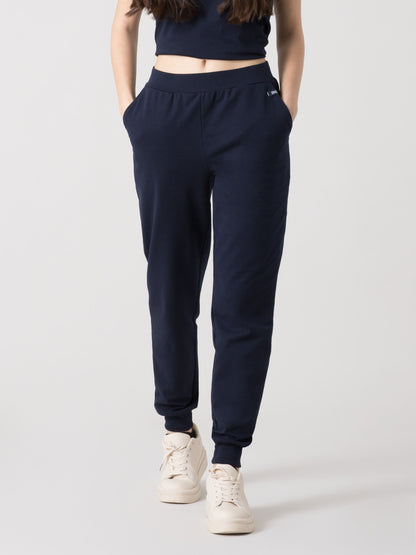 PANTALONE SPORTIVO DONNA EVERLAST IN FELPA JERSEY STRETCH NON GARZATA CON TASCHE