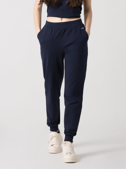 PANTALONE SPORTIVO DONNA EVERLAST IN FELPA JERSEY STRETCH NON GARZATA CON TASCHE
