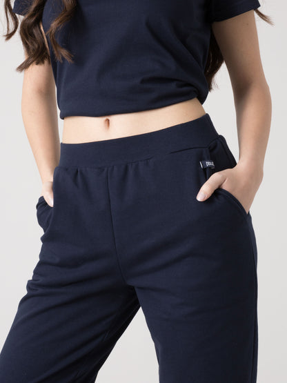 PANTALONE SPORTIVO DONNA EVERLAST IN FELPA JERSEY STRETCH NON GARZATA CON TASCHE