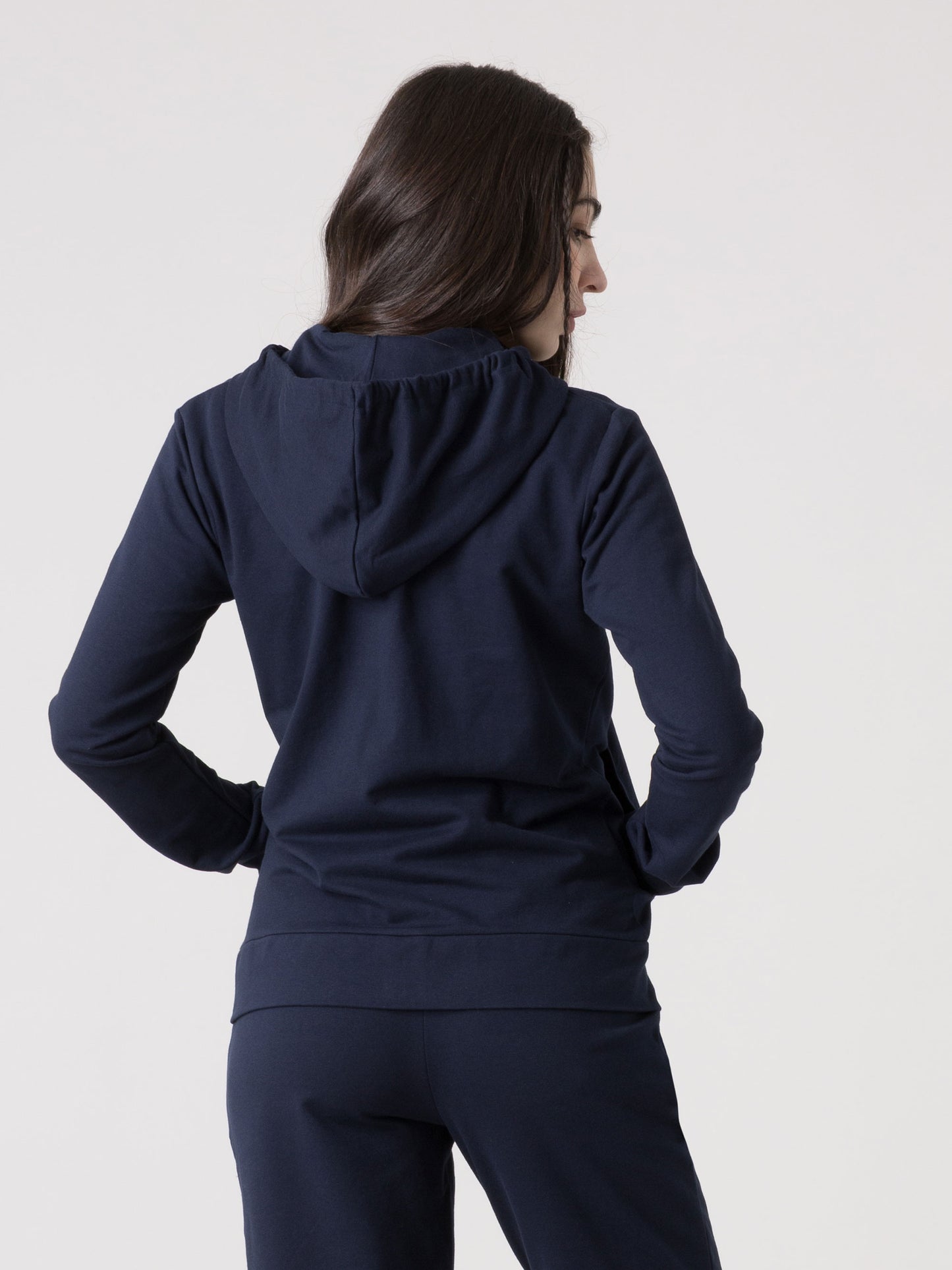 EVERLAST FELPA DONNA CON CAPPUCCIO FULL ZIP IN JERSEY STRETCH
