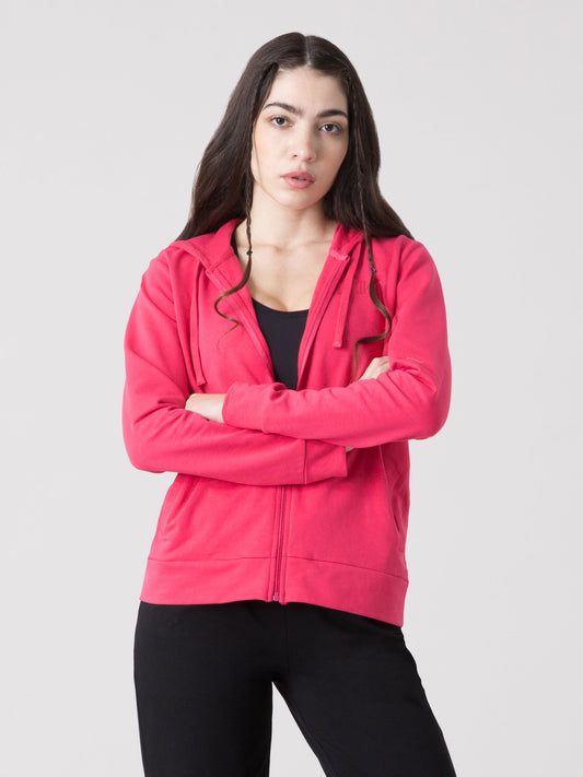 EVERLAST FELPA DONNA CON CAPPUCCIO FULL ZIP IN JERSEY STRETCH
