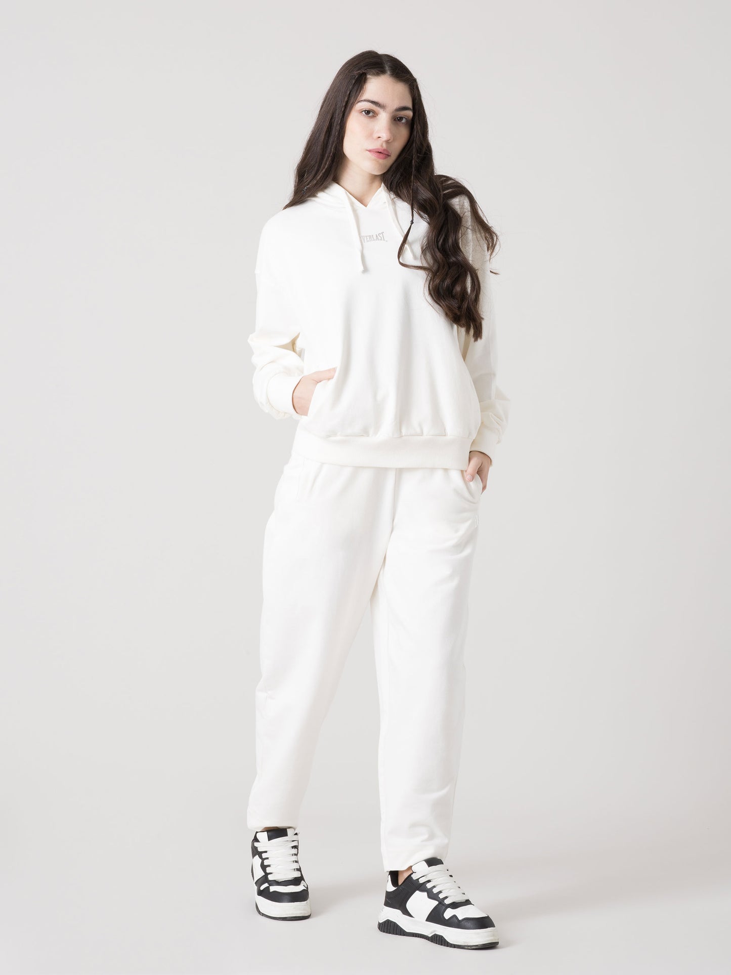 FELPA CON CAPPUCCIO DONNA EVERLAST IN TESSUTO NON GARZATO