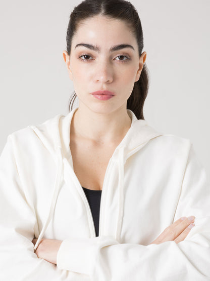 EVERLAST FELPA DONNA CON CAPPUCCIO FULL ZIP E MAXI STAMPA FOIL