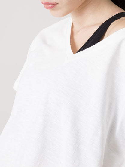 EVERLAST T-SHIRT DONNA IN LIGHT SLUB JERSEY CON SCOLLO A V PROFONDO