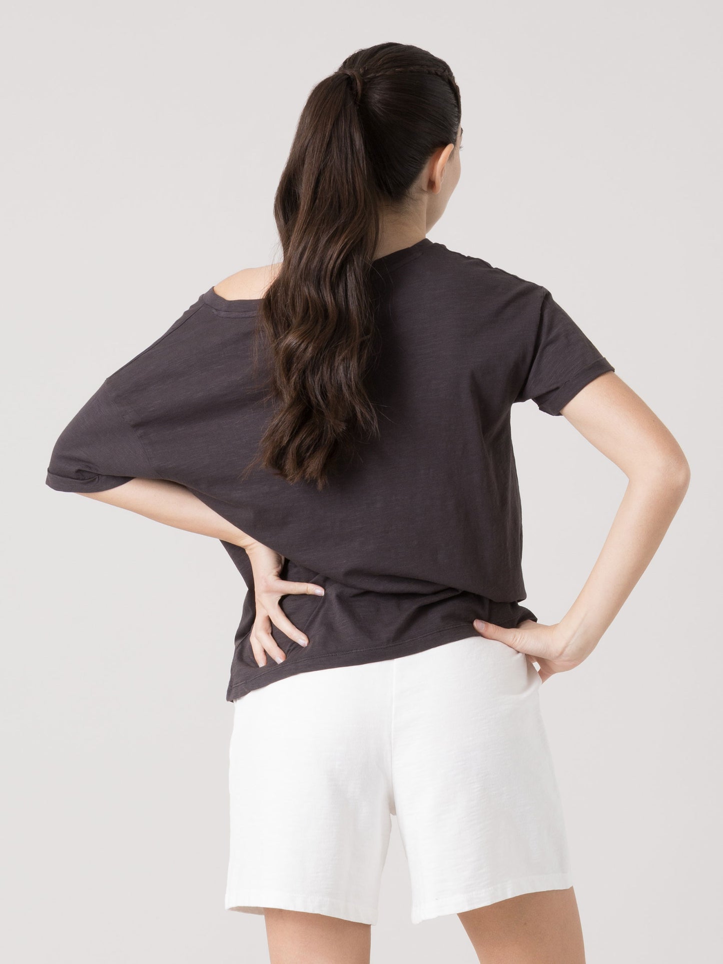 EVERLAST T-SHIRT DONNA IN LIGHT SLUB JERSEY CON SCOLLO A V PROFONDO