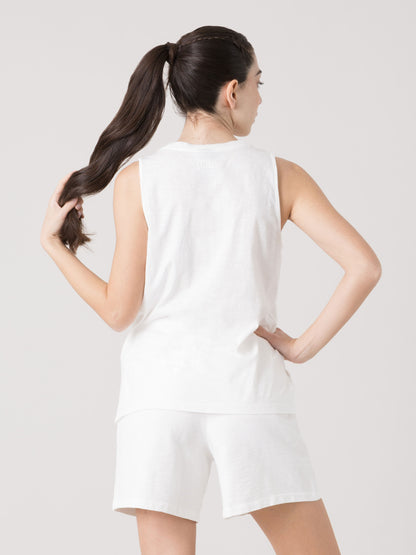 CANOTTA DONNA EVERLAST IN LIGHT SLUB JERSEY CON SCOLLO A V