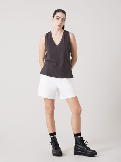 CANOTTA DONNA EVERLAST IN LIGHT SLUB JERSEY CON SCOLLO A V