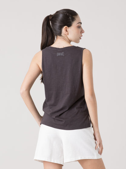 CANOTTA DONNA EVERLAST IN LIGHT SLUB JERSEY CON SCOLLO A V