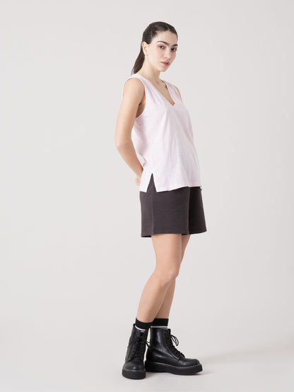CANOTTA DONNA EVERLAST IN LIGHT SLUB JERSEY CON SCOLLO A V
