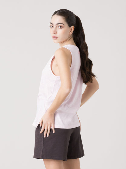 CANOTTA DONNA EVERLAST IN LIGHT SLUB JERSEY CON SCOLLO A V