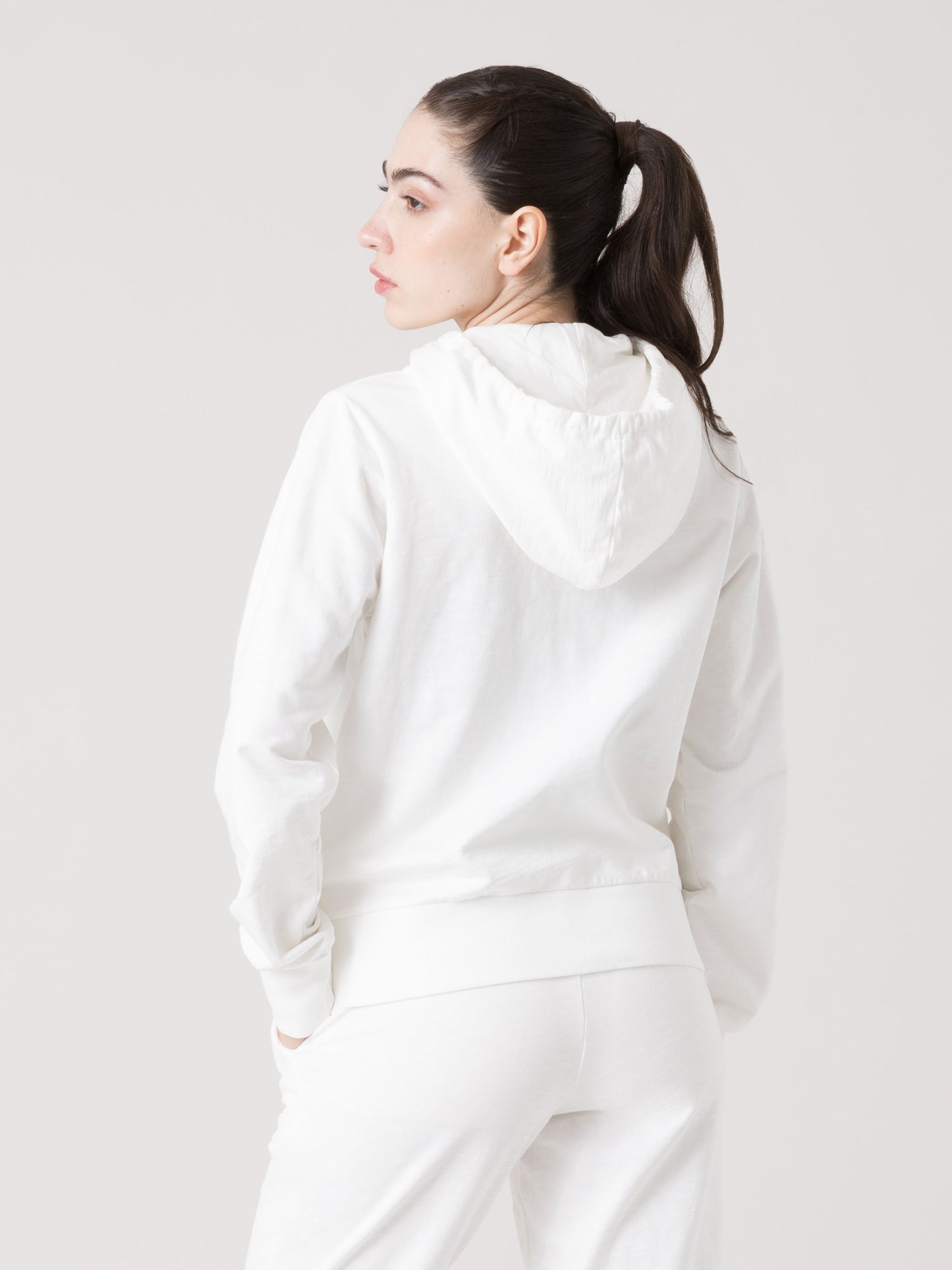 EVERLAST FELPA DONNA FULL ZIP CON CAPPUCCIO IN SLUB