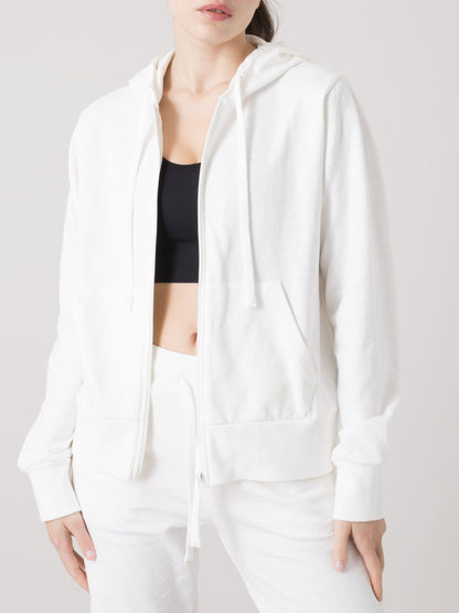 EVERLAST FELPA DONNA FULL ZIP CON CAPPUCCIO IN SLUB