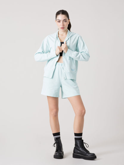 EVERLAST FELPA DONNA FULL ZIP CON CAPPUCCIO IN SLUB