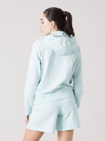 EVERLAST FELPA DONNA FULL ZIP CON CAPPUCCIO IN SLUB