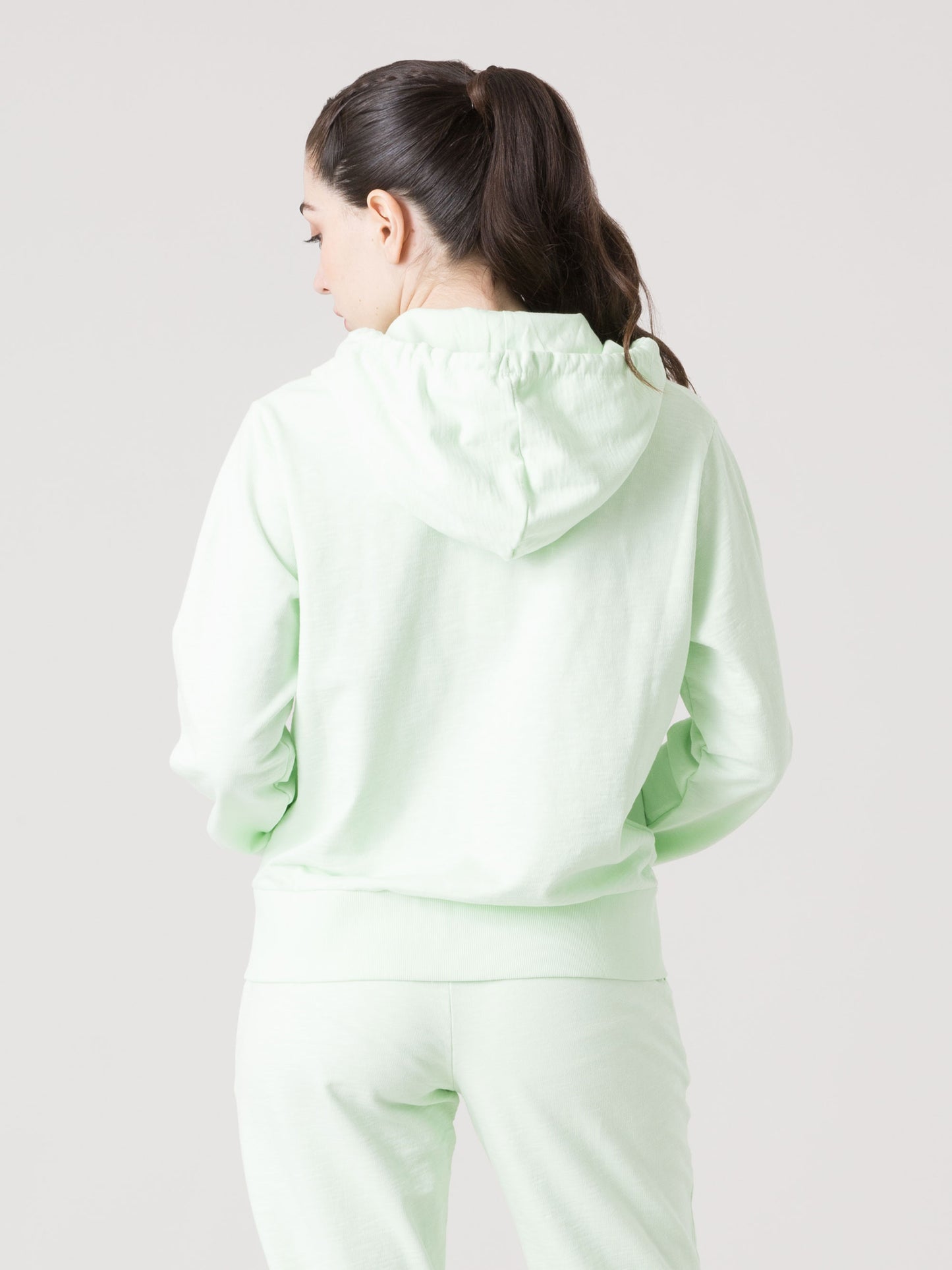 EVERLAST FELPA DONNA FULL ZIP CON CAPPUCCIO IN SLUB