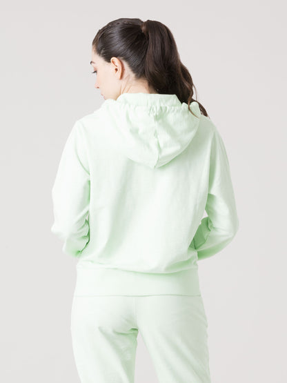 EVERLAST FELPA DONNA FULL ZIP CON CAPPUCCIO IN SLUB