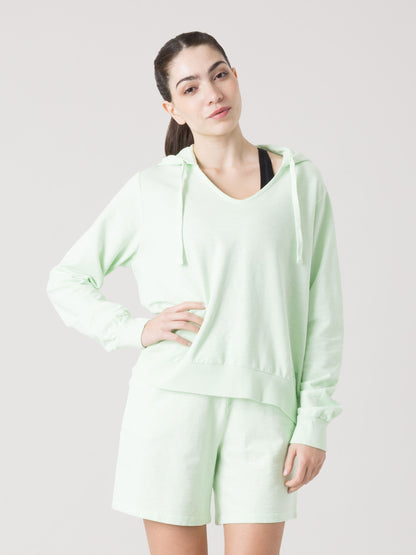 FELPA DONNA EVERLAST CON CAPPUCCIO E SCOLLO AMPIO IN TESSUTO FELPATO