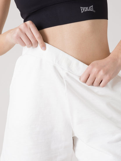 EVERLAST SHORTS DONNA IN FELPA SLUB NON GARZATA CON VITA ELASTICA E TASCHE