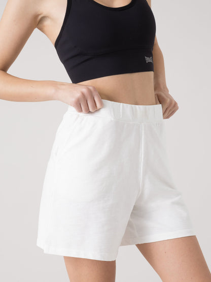 EVERLAST SHORTS DONNA IN FELPA SLUB NON GARZATA CON VITA ELASTICA E TASCHE