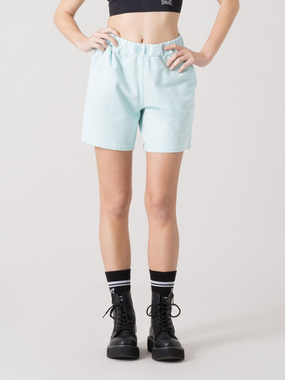 EVERLAST SHORTS DONNA IN FELPA SLUB NON GARZATA CON VITA ELASTICA E TASCHE
