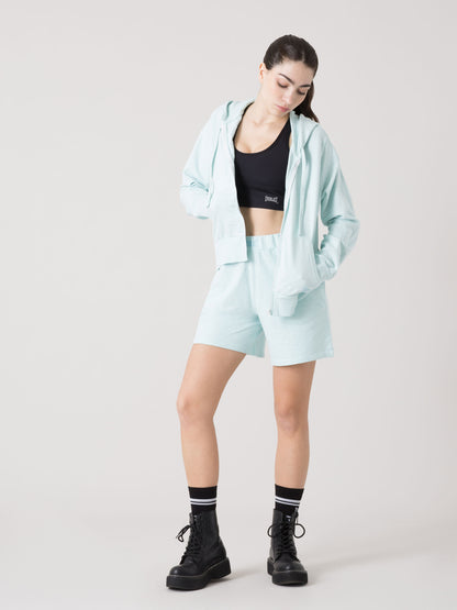 EVERLAST SHORTS DONNA IN FELPA SLUB NON GARZATA CON VITA ELASTICA E TASCHE