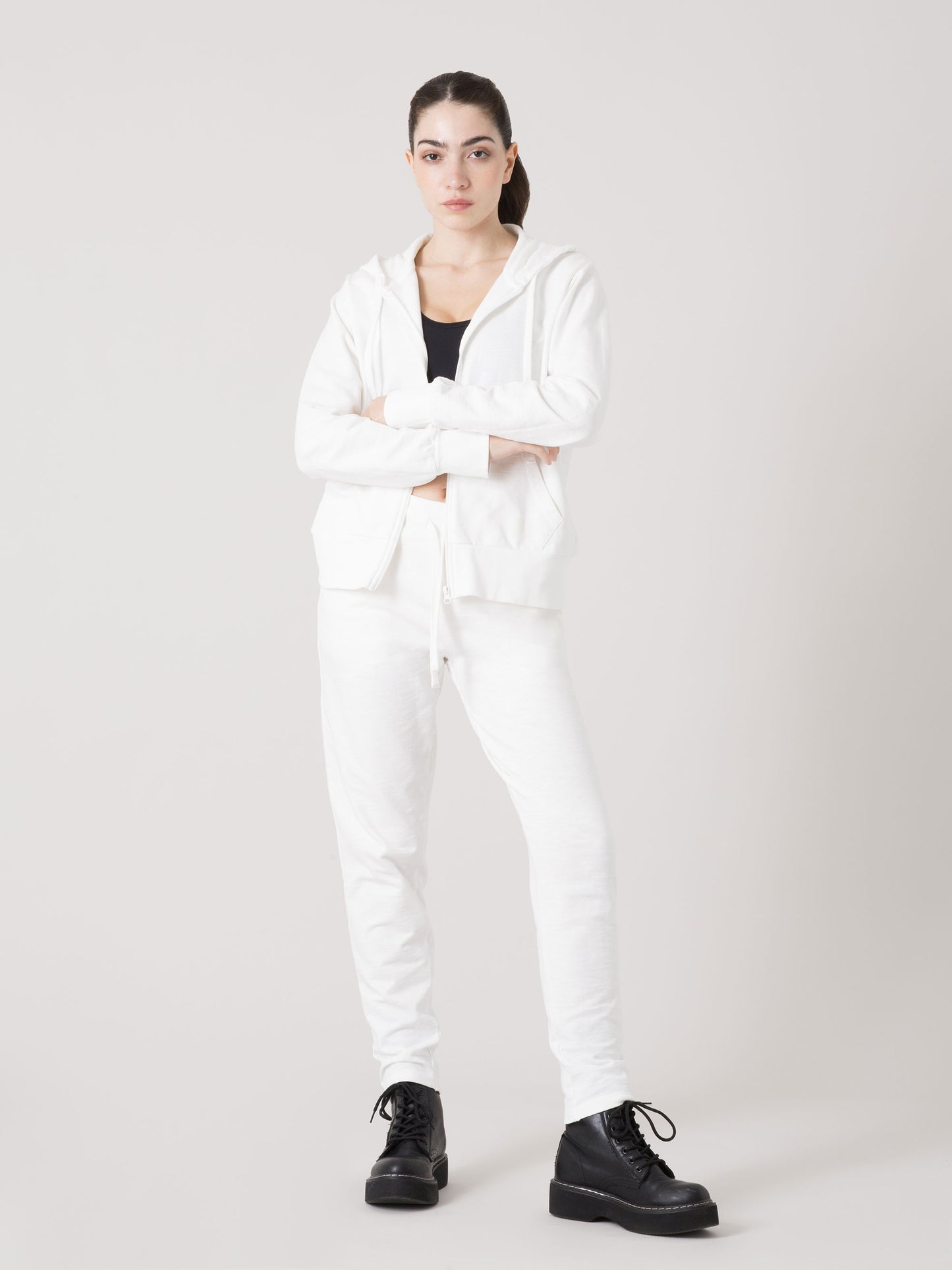 PANTALONE DONNA EVERLAST IN FELPA SLUB NON GARZATA CON COULISSE