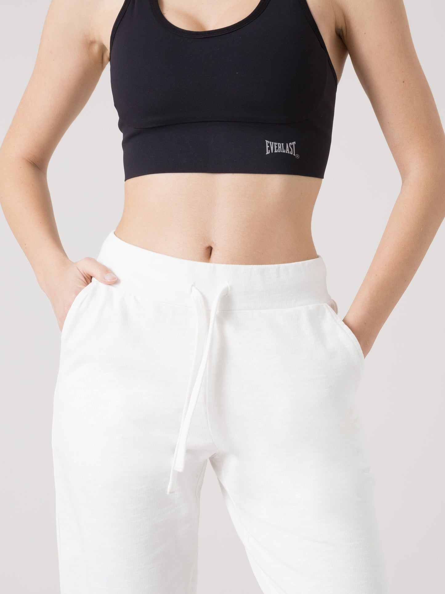PANTALONE DONNA EVERLAST IN FELPA SLUB NON GARZATA CON COULISSE