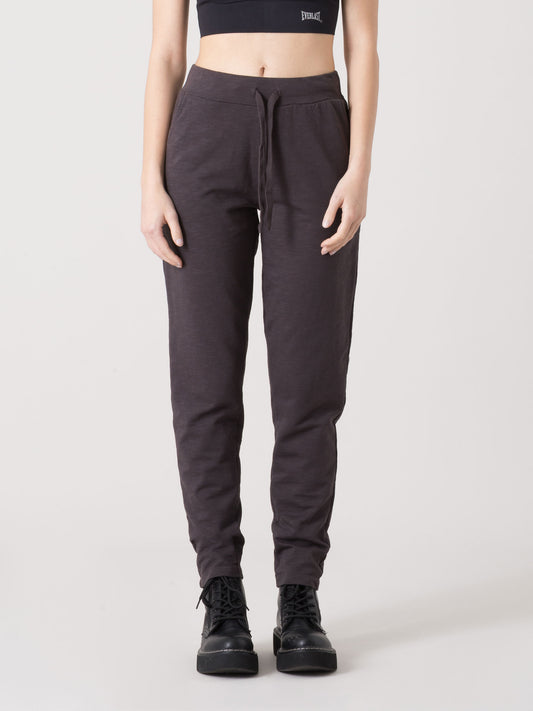 PANTALONE DONNA EVERLAST IN FELPA SLUB NON GARZATA CON COULISSE