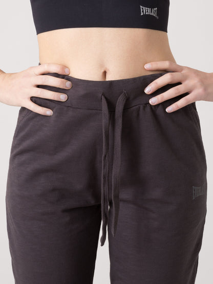 PANTALONE DONNA EVERLAST IN FELPA SLUB NON GARZATA CON COULISSE