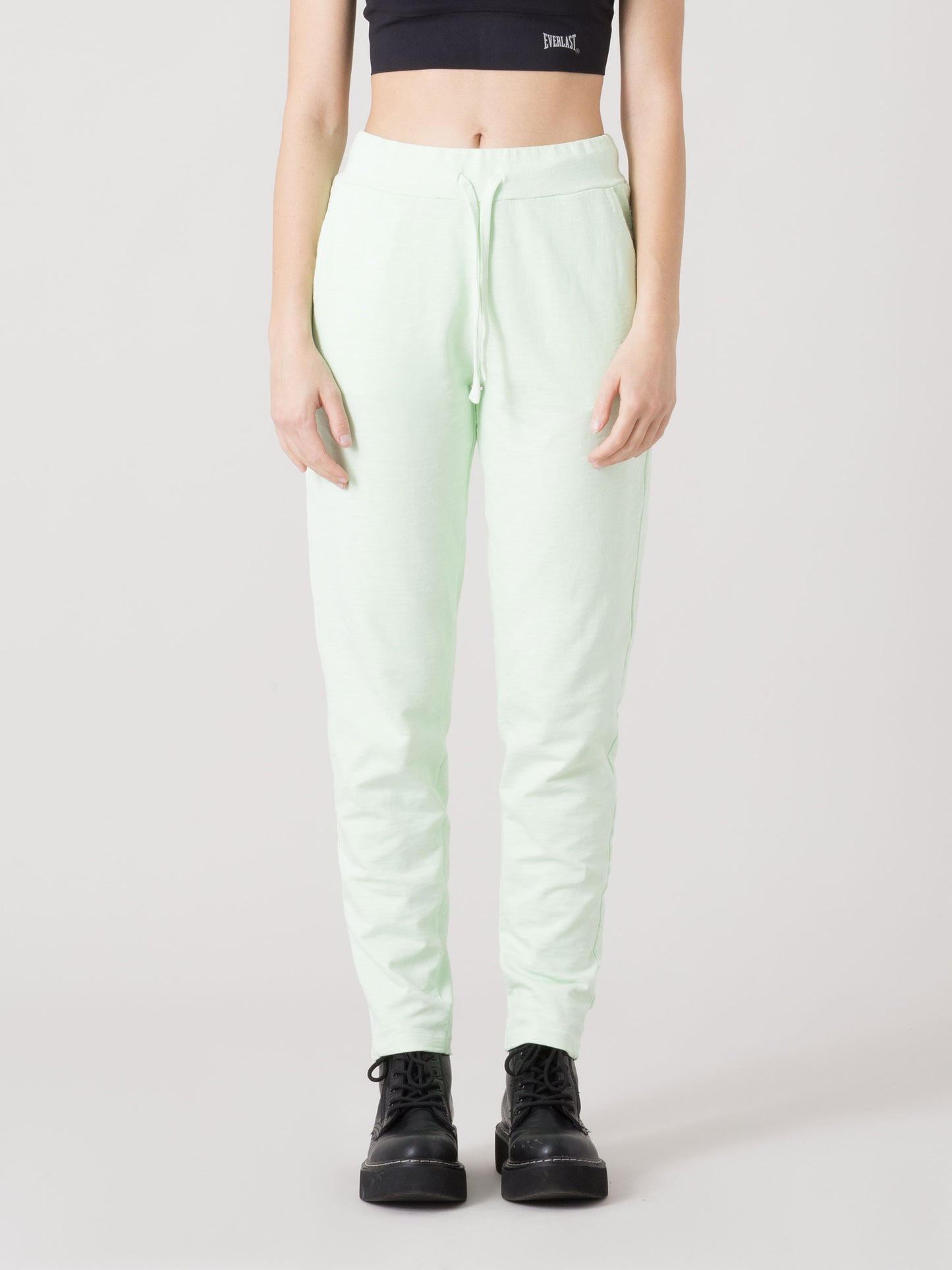 PANTALONE DONNA EVERLAST IN FELPA SLUB NON GARZATA CON COULISSE