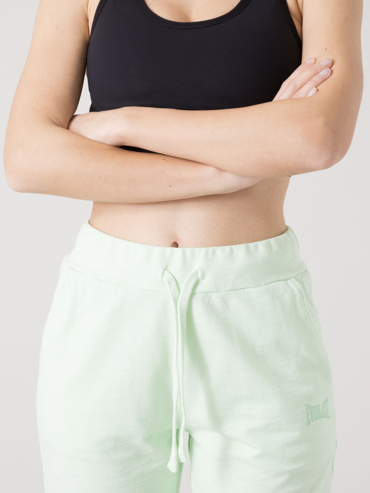 PANTALONE DONNA EVERLAST IN FELPA SLUB NON GARZATA CON COULISSE