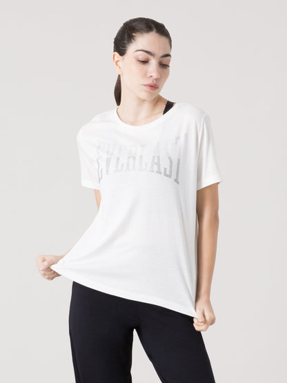 T-SHIRT DONNA EVERLAST LOGO IN STRASS A MANICA CORTA
