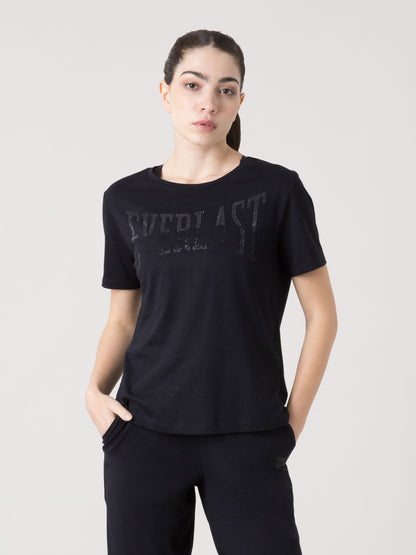 T-SHIRT DONNA EVERLAST LOGO IN STRASS A MANICA CORTA