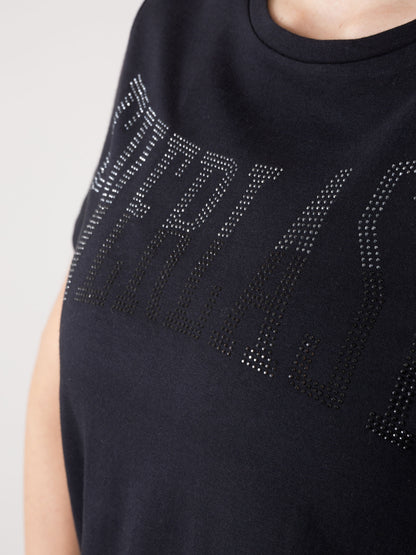 T-SHIRT DONNA EVERLAST LOGO IN STRASS A MANICA CORTA