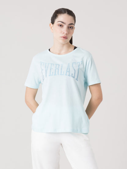 T-SHIRT DONNA EVERLAST LOGO IN STRASS A MANICA CORTA