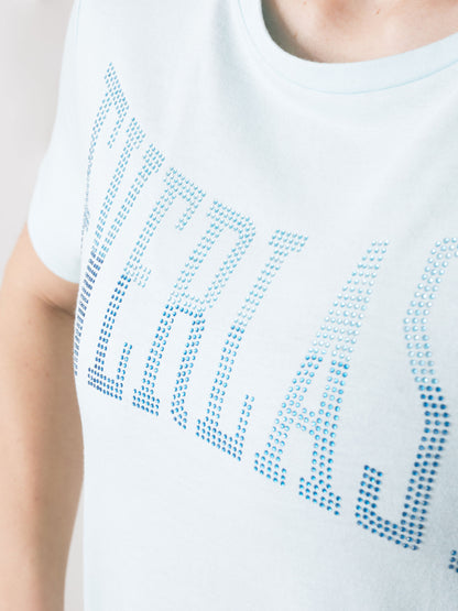T-SHIRT DONNA EVERLAST LOGO IN STRASS A MANICA CORTA